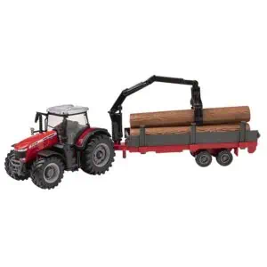 MF 8740 S mit Holzlader und Kran