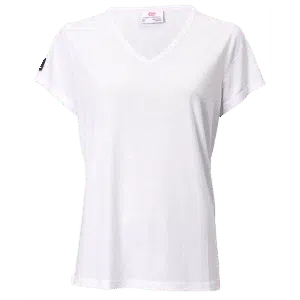 WEISSES DAMEN-T-SHIRT MIT V-AUSSCHNITT