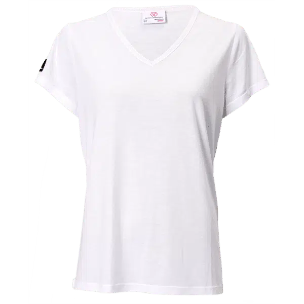 WEISSES DAMEN-T-SHIRT MIT V-AUSSCHNITT