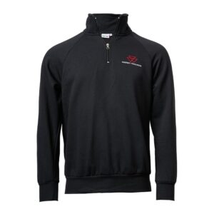 Herren-Sweatshirt mit 1/4-Reißverschluss – Schwarz